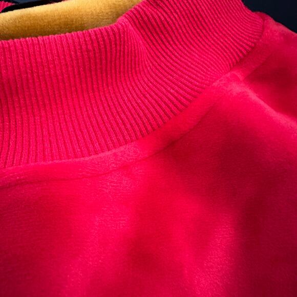 Milan Velvet Soft Red Crewneck Sweatshirt Medium To Large - Picture 4 of 5